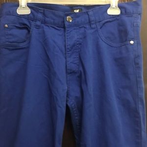 H&M Men’s Pants 32x30 Blue Button Straight Fly